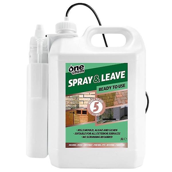 Spray and Leave 5L One Chem Kills Algae Mould Lichen RTU with BATTERY SPRAYER