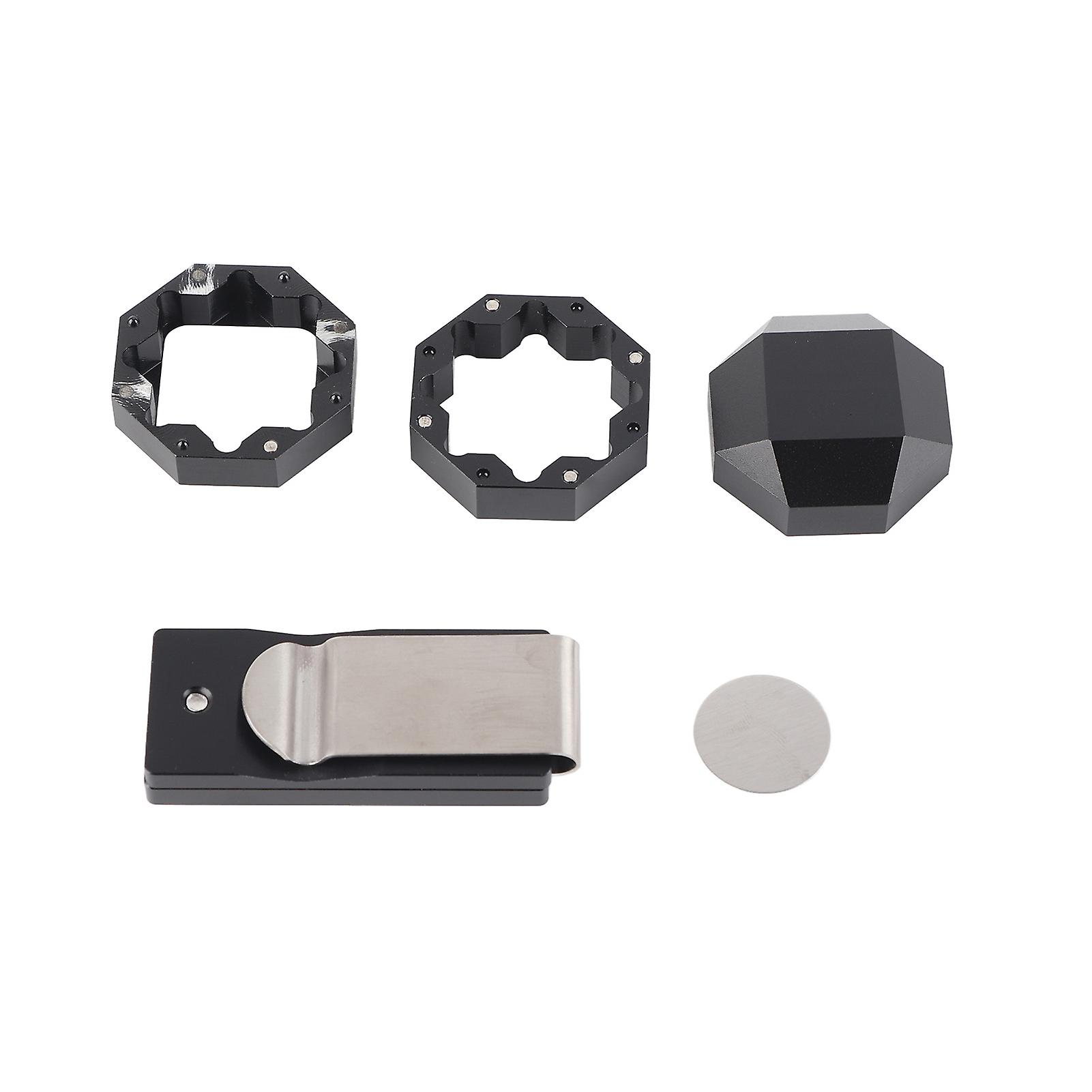 Aluminum Pool Chalk Clip Clip Octagon Universal 3 Layers Billiard Pool Cue Chalk Box Holder Billiard Accessories Black