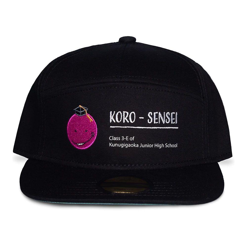 Assassination classroom koro sensei class 3-e snapback baseball cap, black/green