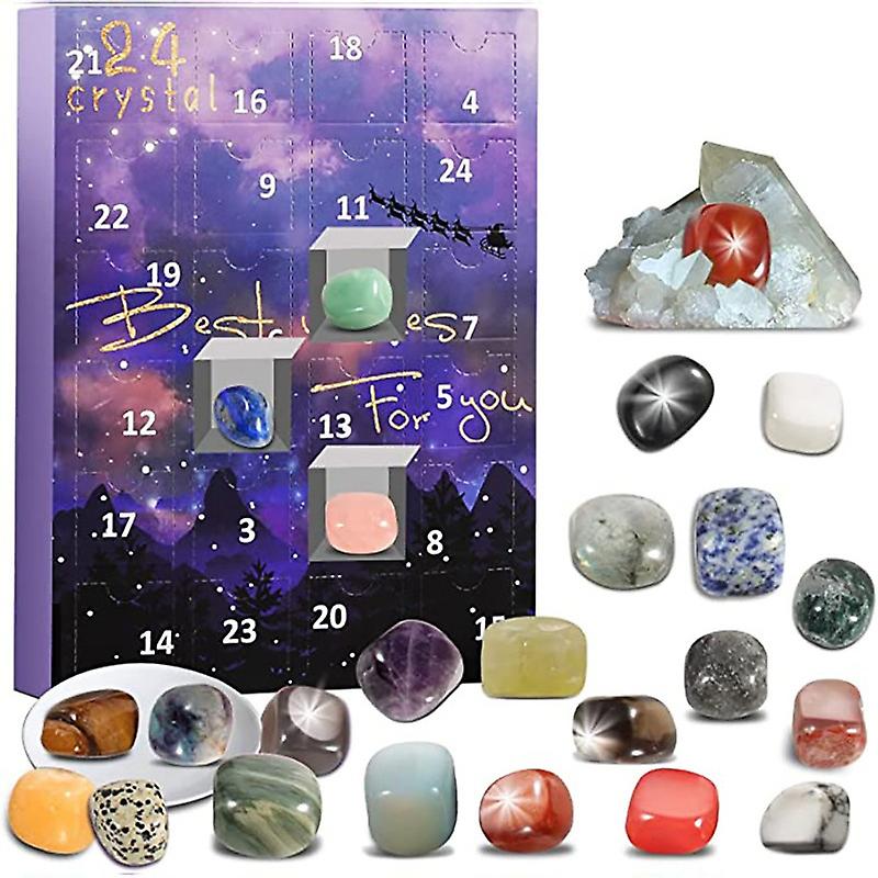 Christmas Advent Calendar,24 Days Natural Stone Gift Box,2024 Advent Calendar