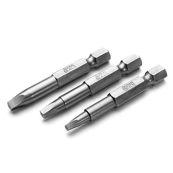 3Pcs 50mm 1/4 Inch Magnetic Square Head Screwdriver Bits