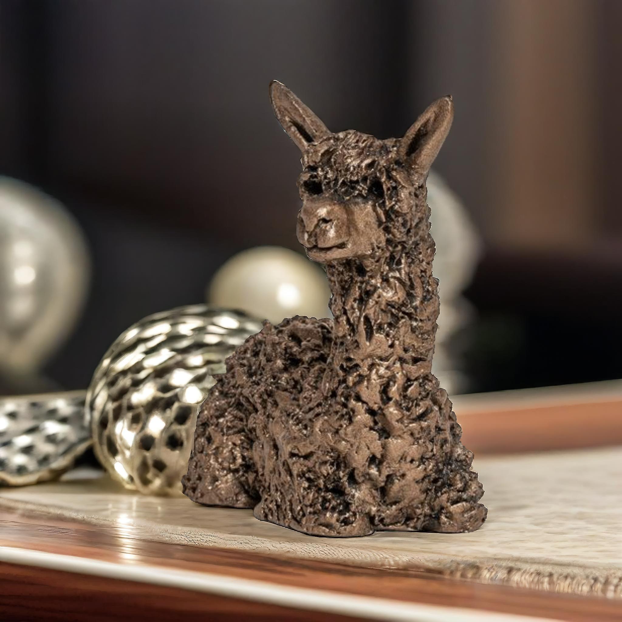 Miniature Alpaca Sitting Sculptures & Statues