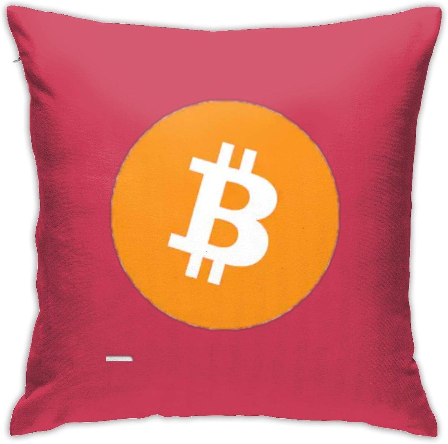 ビットコインロゴデイリー枕クッションソファ枕ケースホームオフィスシンプルで柔らかい18 * 18 in -s394