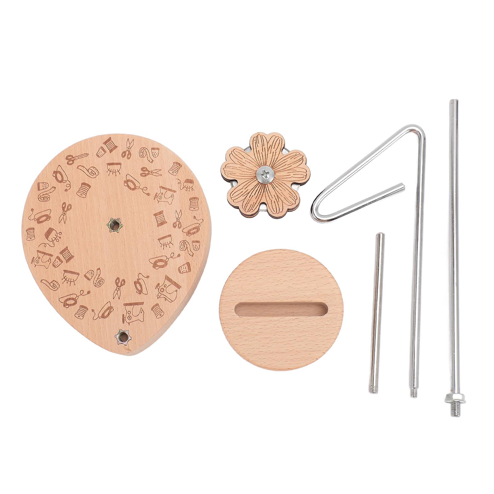 Single Thread Spool Holder Multipurpose Wooden Base High Stability Spool Thread Stand with Thread Cutter for Sewing Quilting