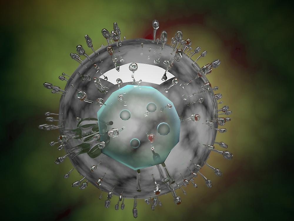 Influenza virus, glassy look. Poster