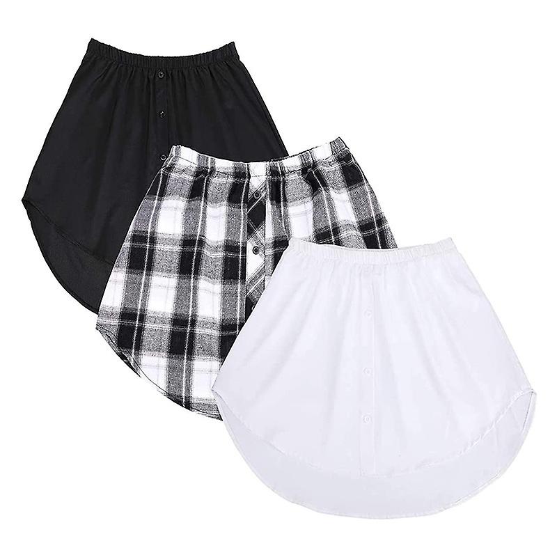 Shirt Extenders Adjustable Layering Fake Tops Lower Sweep Hem with Elastic Waist Band Mini Skirt Hemline Fashion Wearing