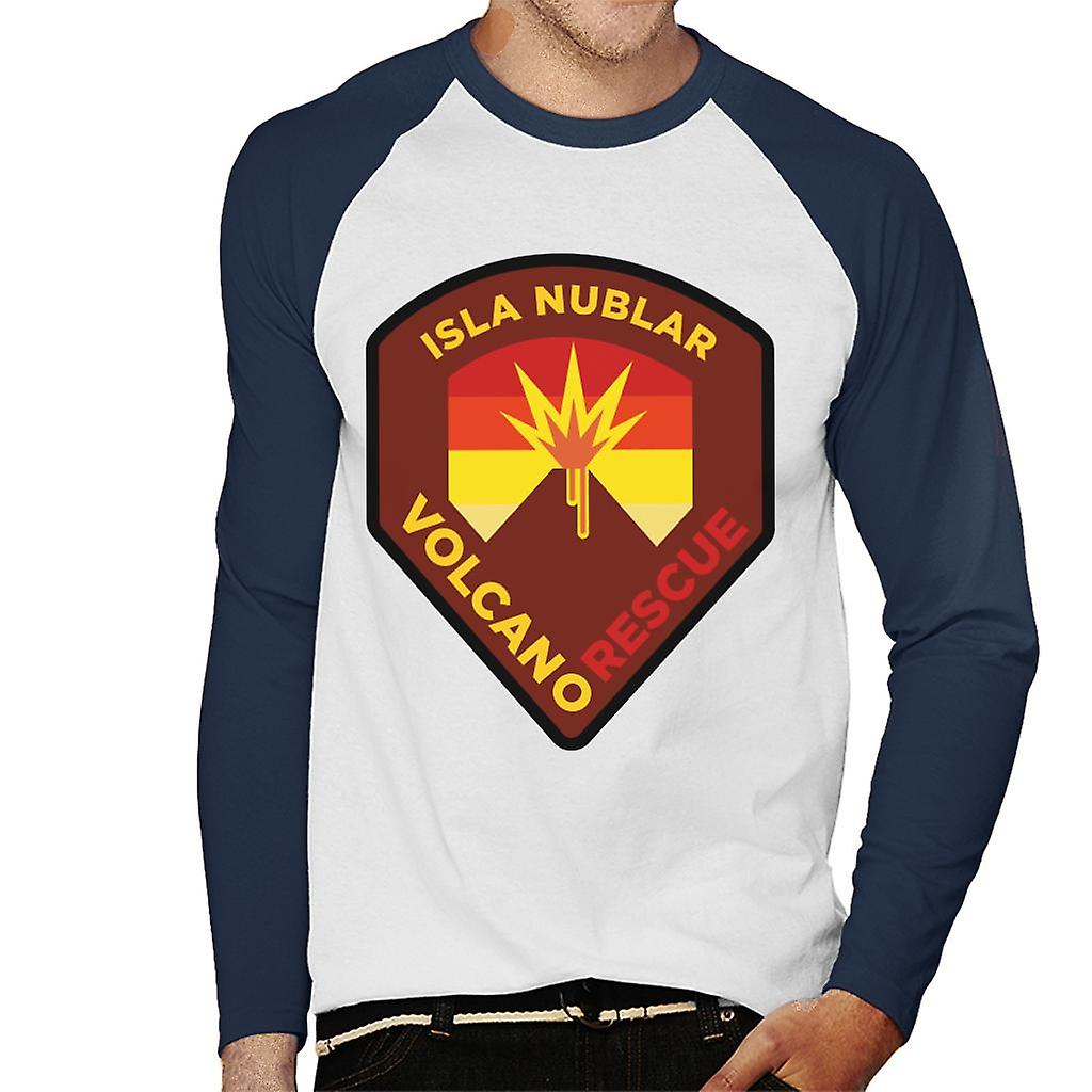 Jurassic Park Isla Nublar Volcano Rescue Men's Baseball Long Sleeved T-Shirt