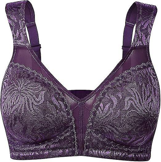 Women's Full Cup Minimizer Bra Wide Straps Non-Wired No Padding Bra Comfort Plus Size 38D