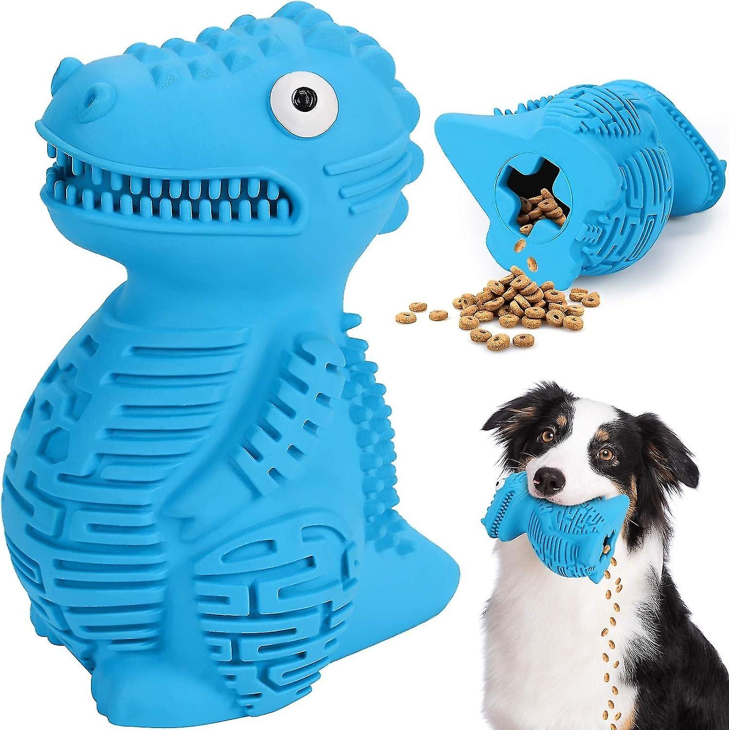 Indestructible Big Dog Toy, Rubber Interactive Chew Toys, Toothbrush for Medium Large Pet Puppy (Blu