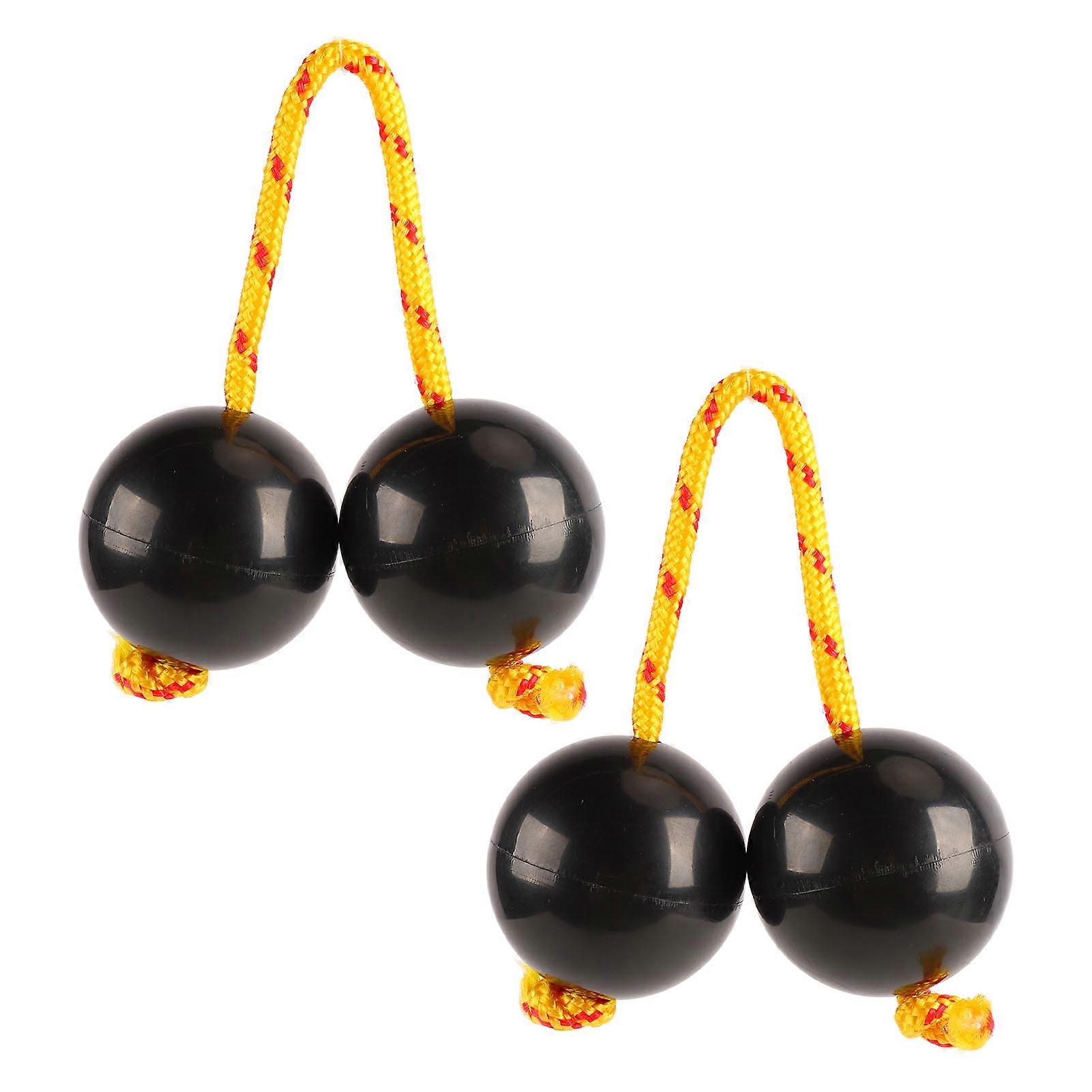 2Pcs African Rhythmic Ball Adjustable Black Comfortable African Shaker Rattle Ball for Entertaining 