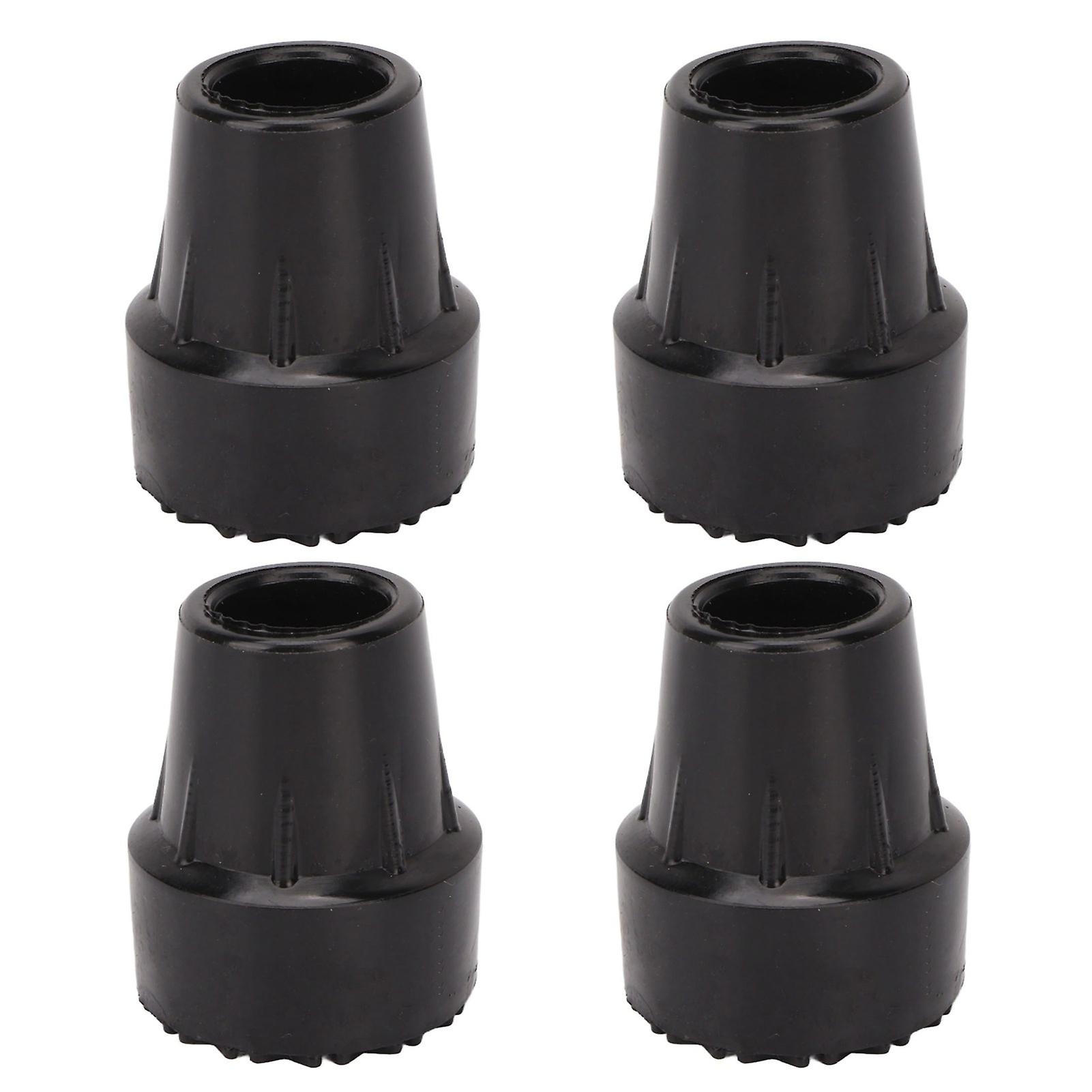 4pcs Rubber Crutch Tip Set Professional Portable Replacement Cane Tip Accessory for Elderly 0.9 Inch