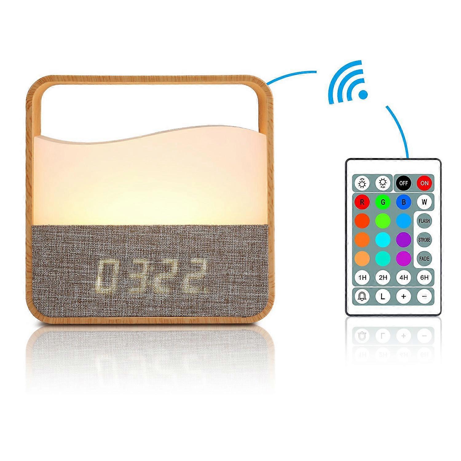 Baby Night Lights Rechargeable, Touchable Small Table Lamp Led Clock RGB Color Changing Bedside Tab