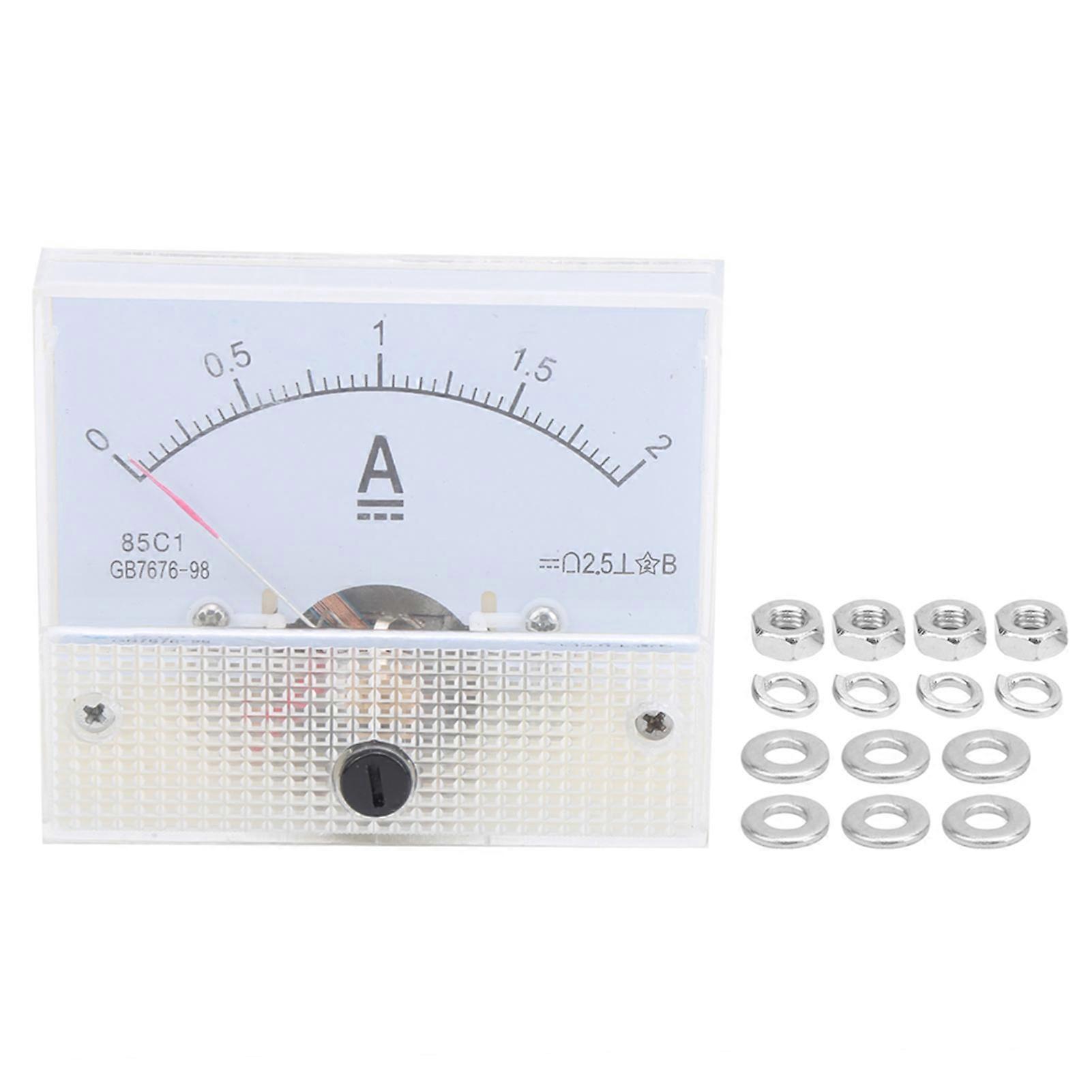 85C1 0~2A Pointer Type Ammeter DC Current Meter Panel Ammeter for Current Measuring