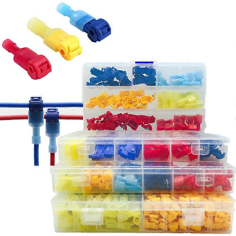 60-300 Pcs Box T-shaped Crimp Terminal Blocks Electrical Connector Connection Clamps Quick-free Stripping Plugs Connector Plug