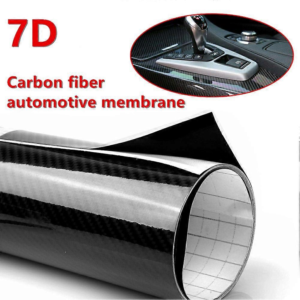 Feuille de film de décalcomanie autocollante en fibre de carbone noire brillante 7D avec technologie de libération d’air sans bulles