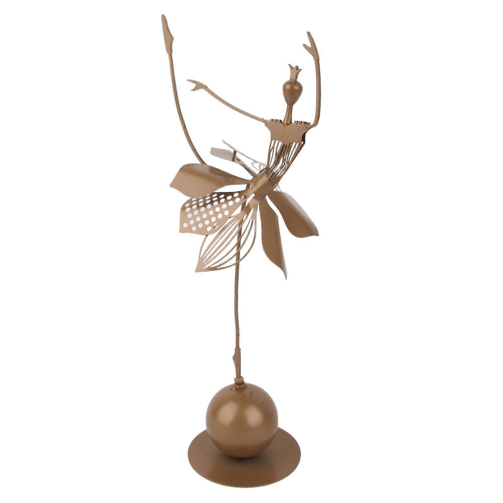 Ballerina Figurina Linee Eleganti Colore Oro Stabile Base Forte Metallo Ballerino Ballerino Scultura per Ufficio di Famiglia Partito Papillon Sulla Gonna