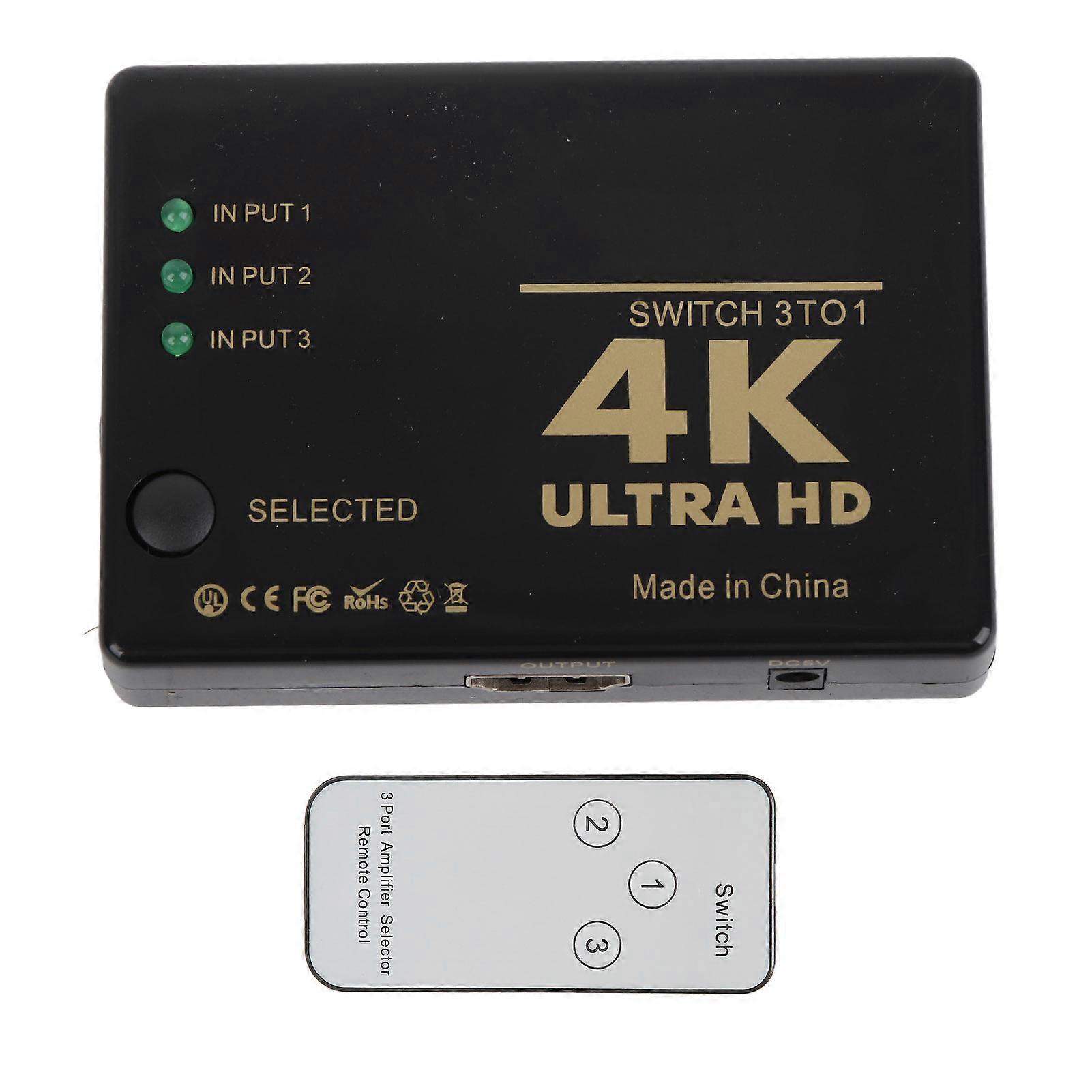 Switcher 3 Way High Definition Multimedia Interface Audio Converter with Remote Control
