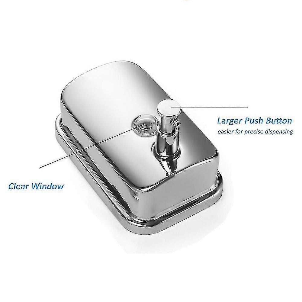 Såpe dispenser rustfritt stål bad eller kjøkken manuell flytende såpe boks vegg fast montert 500ml