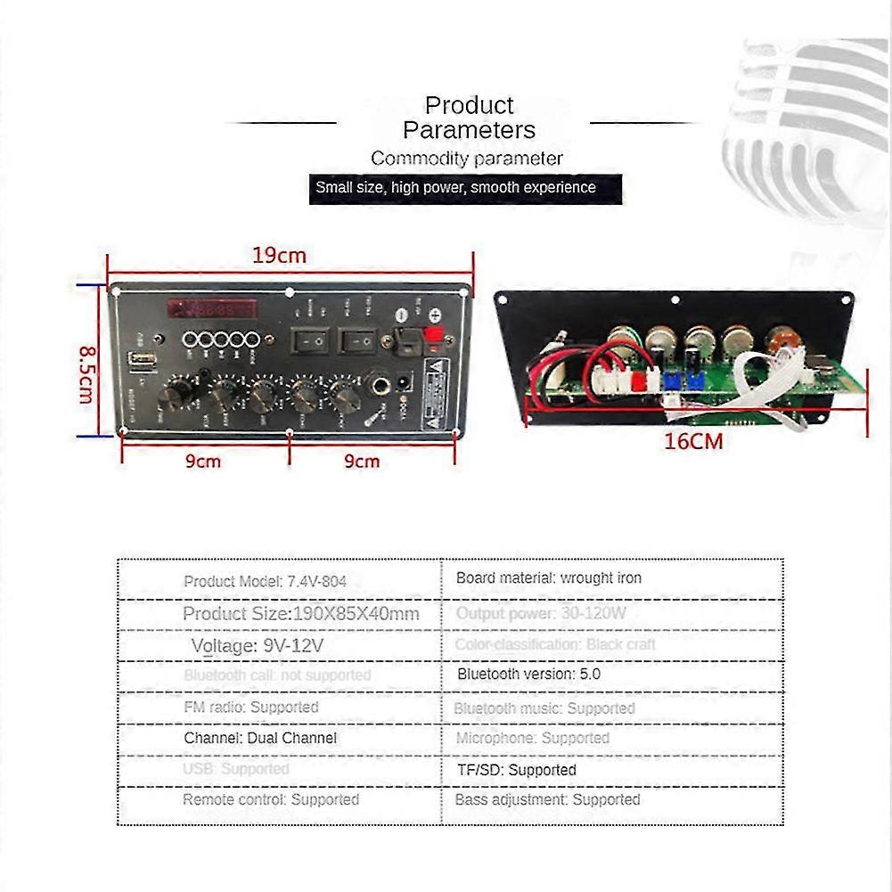 Auto Bluetooth Audio Verstärker - Digitaler Prozessor Mit USB, TF, FM Radio - 50W Mit Fernbedienung