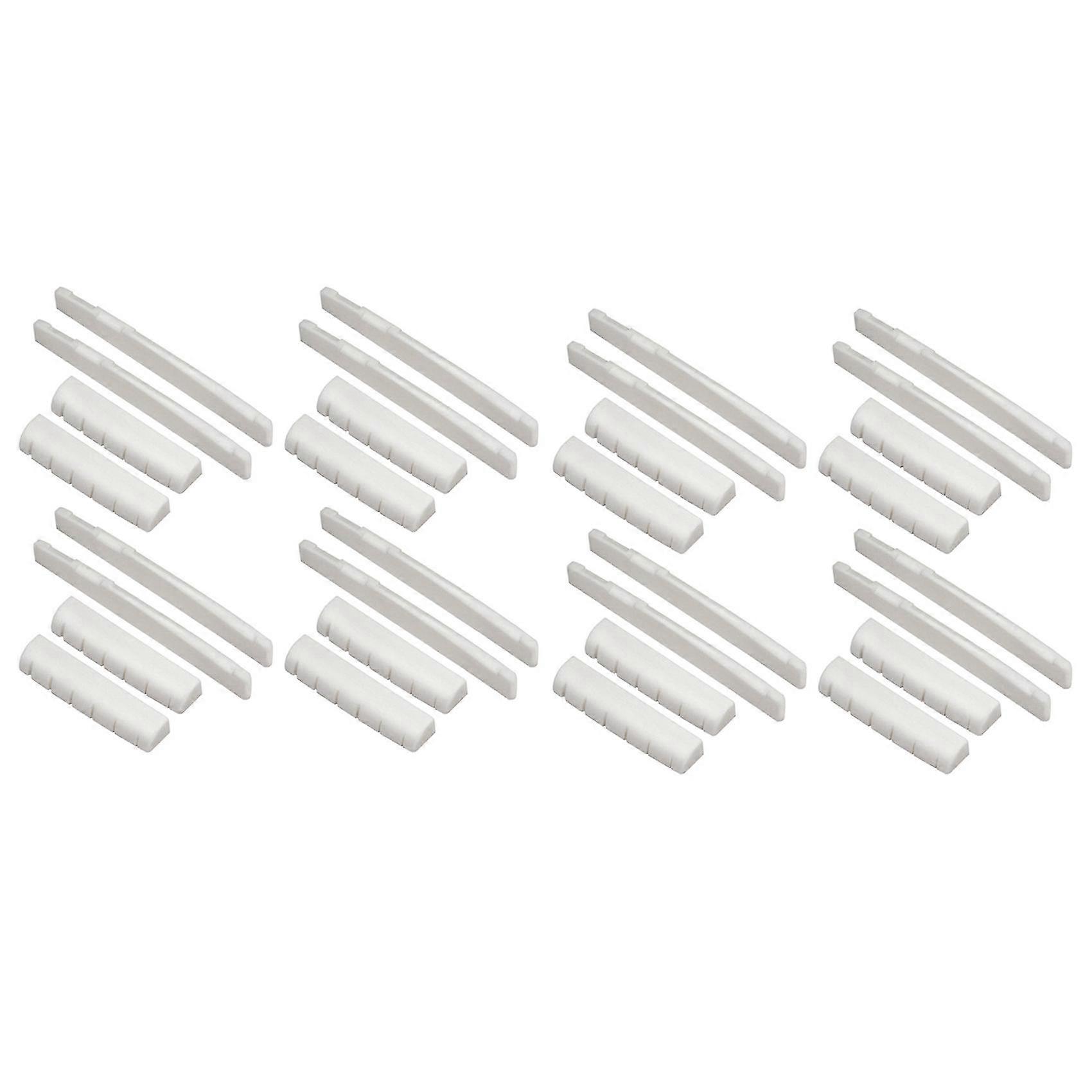 16 Sets Of 32pcs 6 String Acoustic Guitar Bone Bridge Saddle And Nut Made Of Real Bone