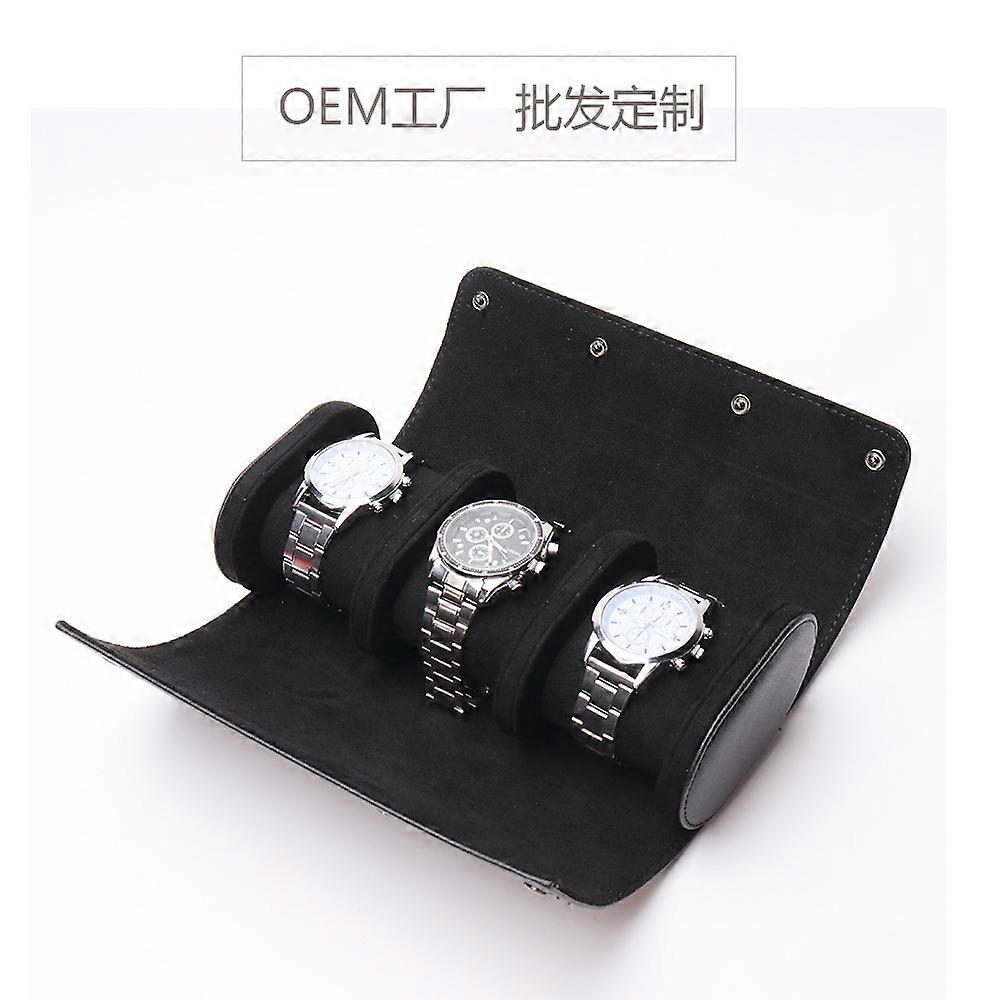 3 slots watch box retro pu watch roll