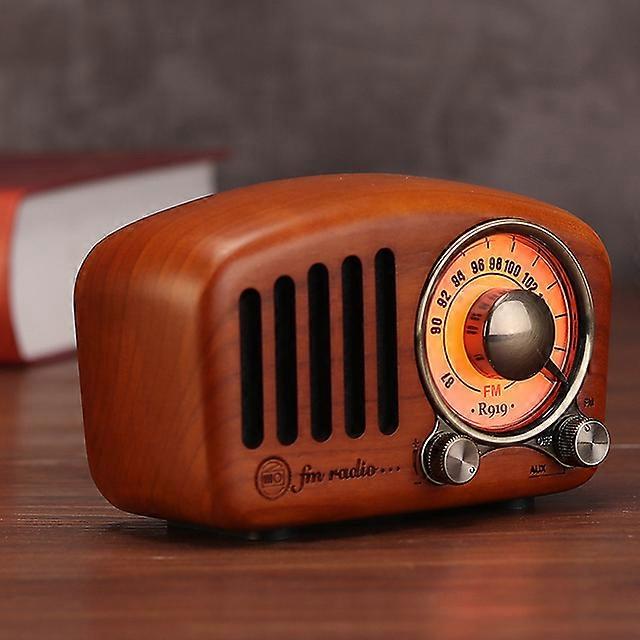 Vintage Radio Retro Bluetooth5.0Speaker Walnut Wooden FM Radio with Old Fashioned Classic Style Strong Bass Enhancement TF Card