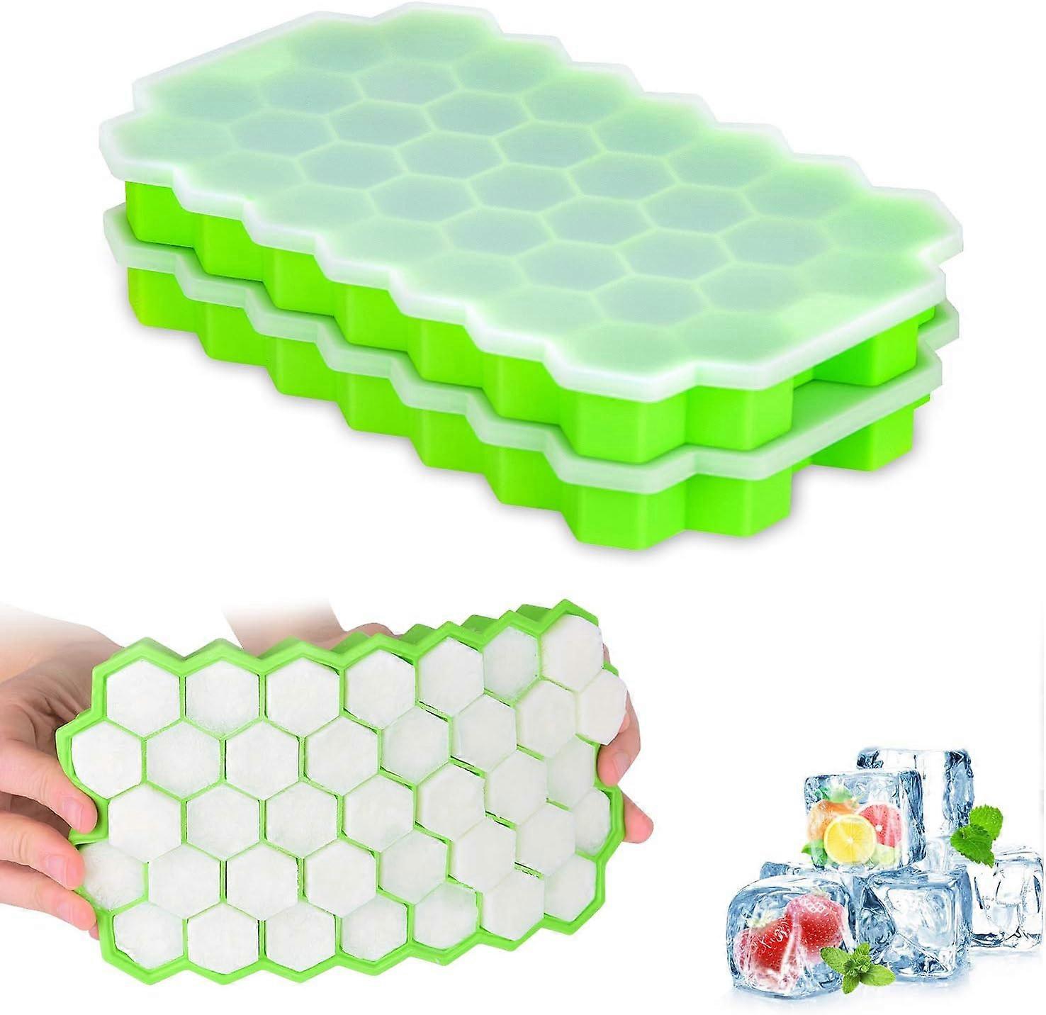 Ice Cube Tray 2 Pieces Silicone Ice Cube Tray with Lid Ice Cube Tray, Ice Cube Tray for Cocktail