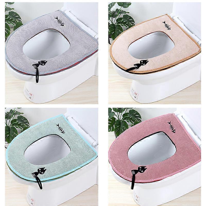 Toalettsitsöverdrag, 4st Toalett Sittdyna Universell dragkedja Tvättbar toalettsitsöverdrag Toalettsitsöverdrag Toalettsitsdyna Toalettsitsöverdrag Wate