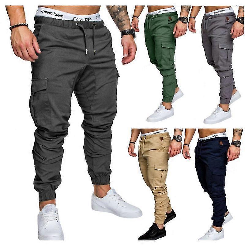 Men's Casual Elastic Waist Sports Pants With Stylish Drawstring Design