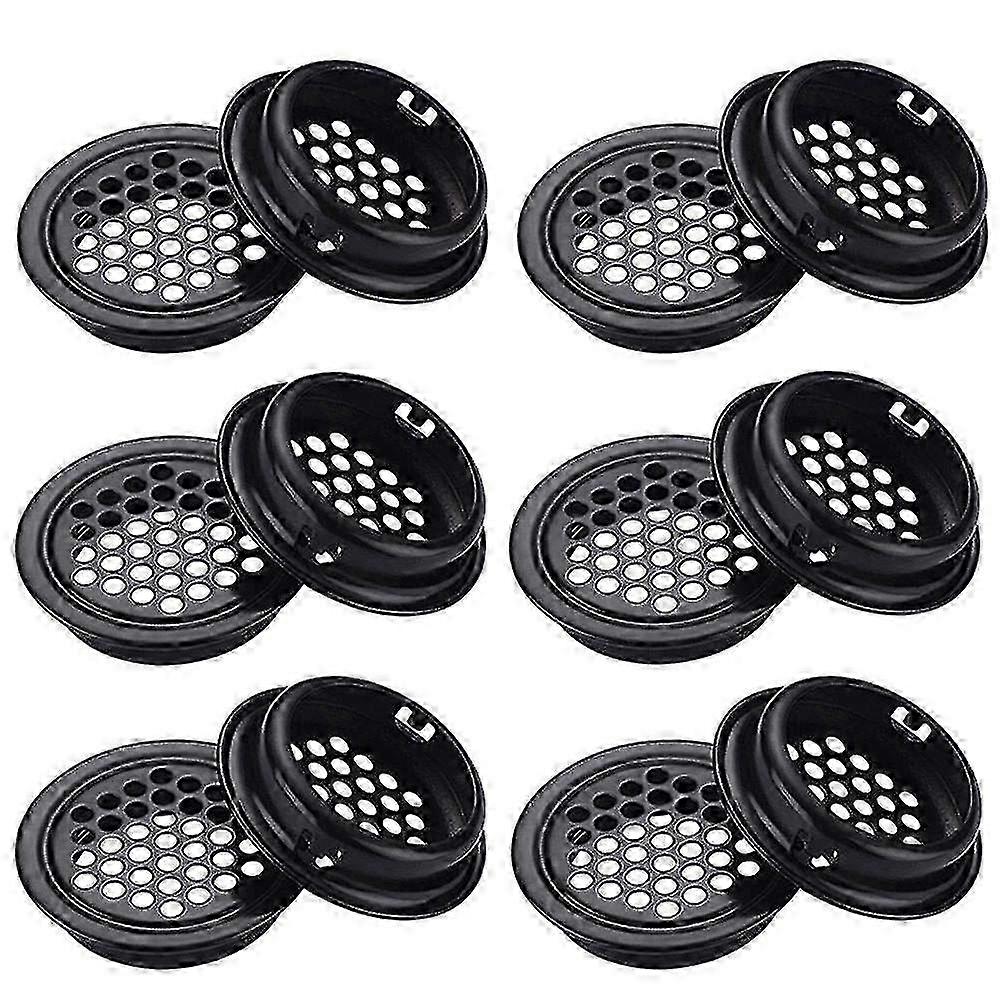 لشبكة تهوية مستديرة 35 مم أسود - لخزانة الحمام وخزانة الملابس ، طقم 30 قطعة