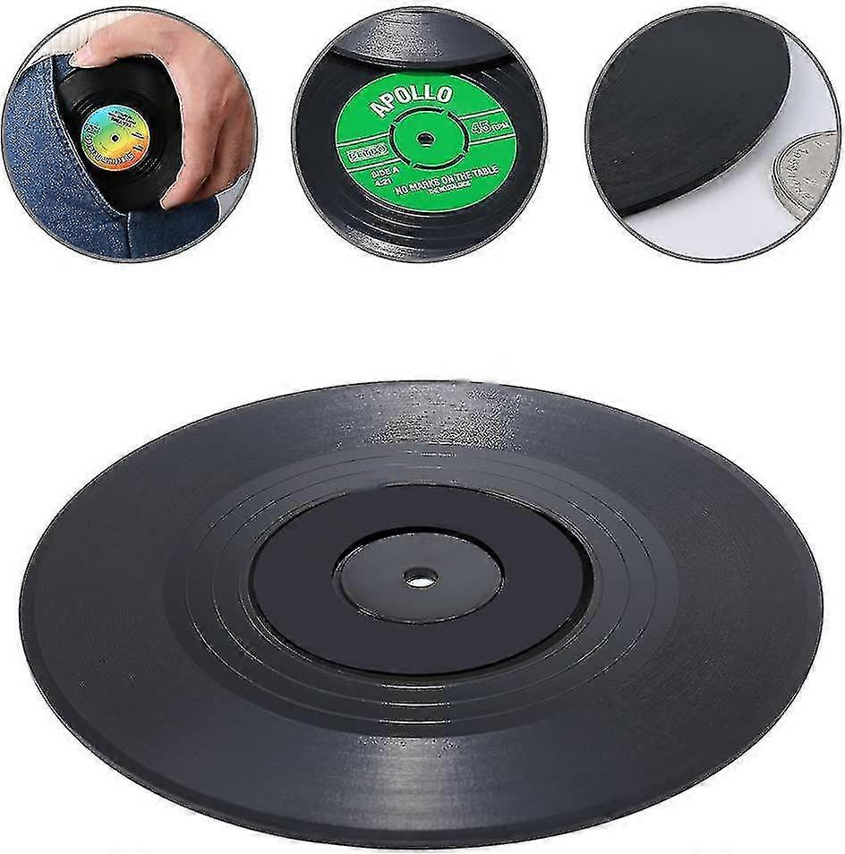 6 Pieces Vinyl Disk Coasters