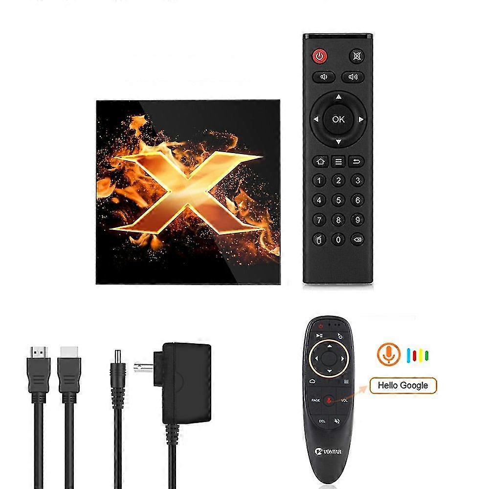Smart tv box android 10 4g 64gb 4k 1080p 2.4g 5g wifi bt google voice assistant youtube player tvbox set top box