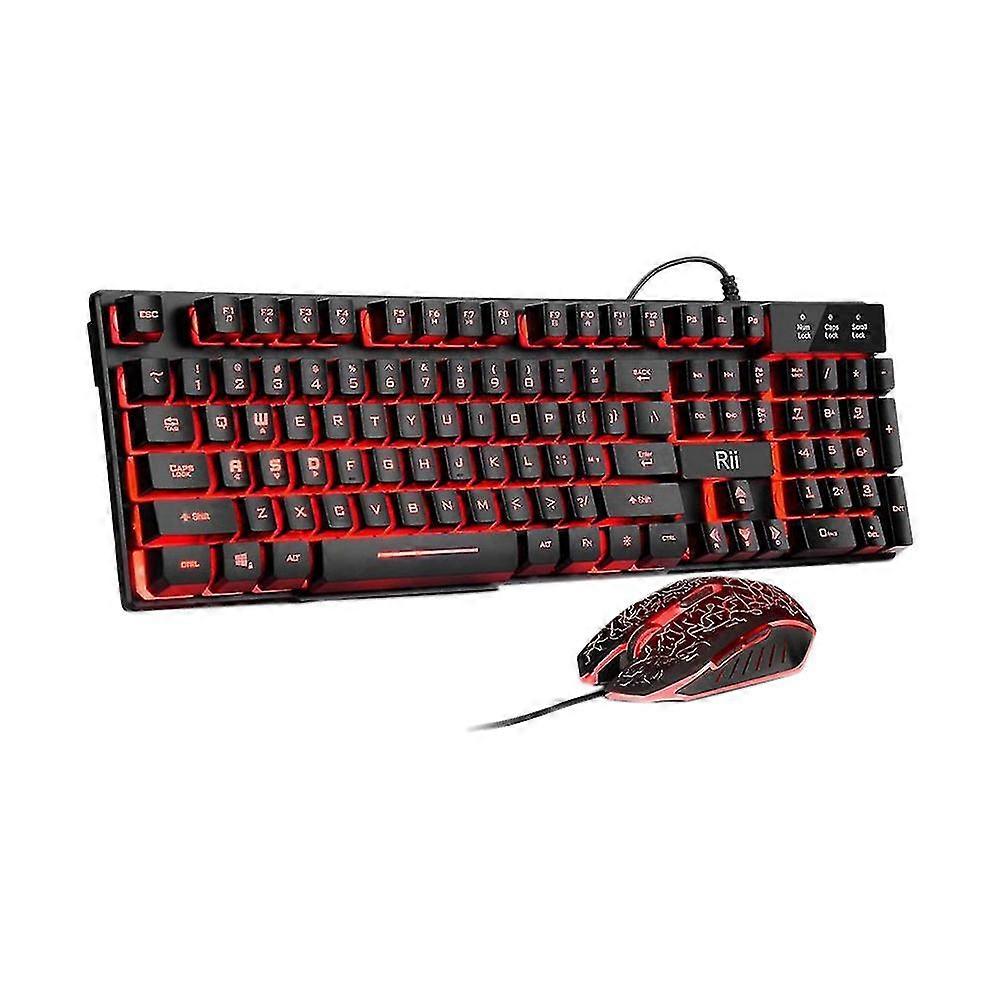 Rii Gaming Keyboard And Mouse Set 3led Backlit Manipulator (rk108)