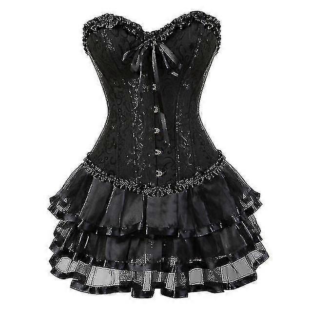 S-6xl المرأة مثير الكورسيهات تضخمت مشد وتنورة مجموعة توتو كورسيليت