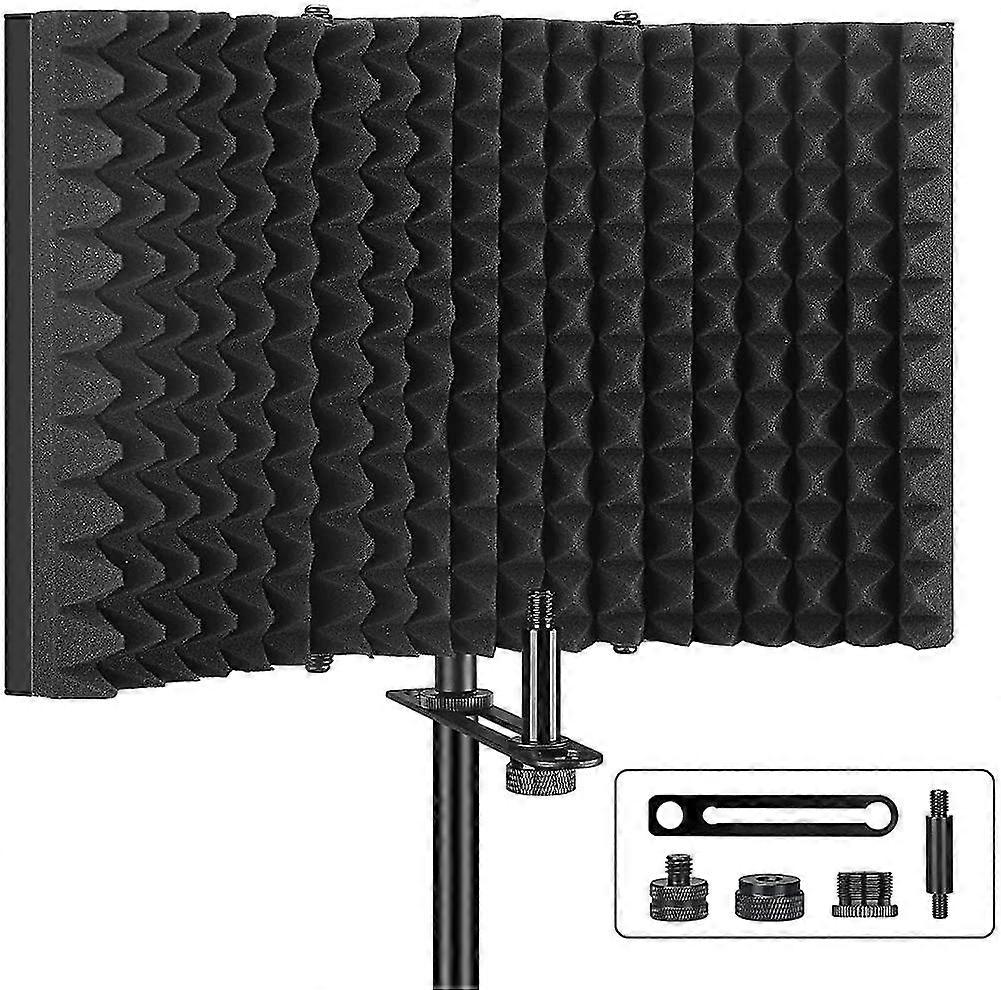 Isolation Shield, Professional Microphone Shield,foldable Adjustable Mic Isolator Panel, F