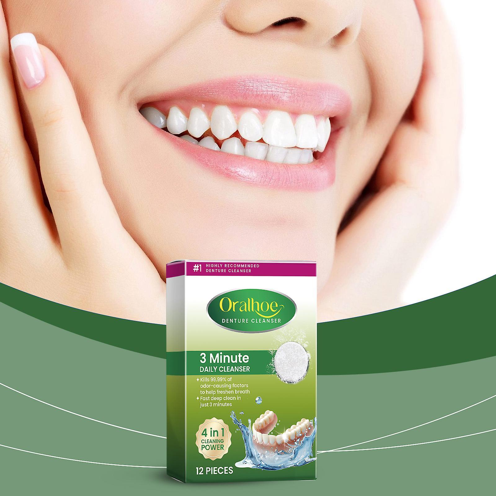 Denture cleaning tablets, hygienic denture care cleaning tablets, tartar stain braces denture cleaning tablets