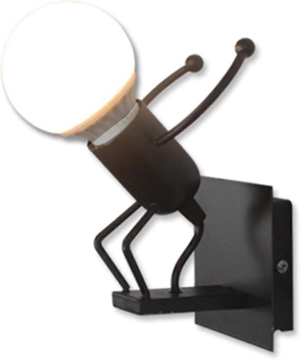 Creative Beautiful Dwarf Industrial Wall Lamp Rtro Black MTAL E27 Wall Lamp