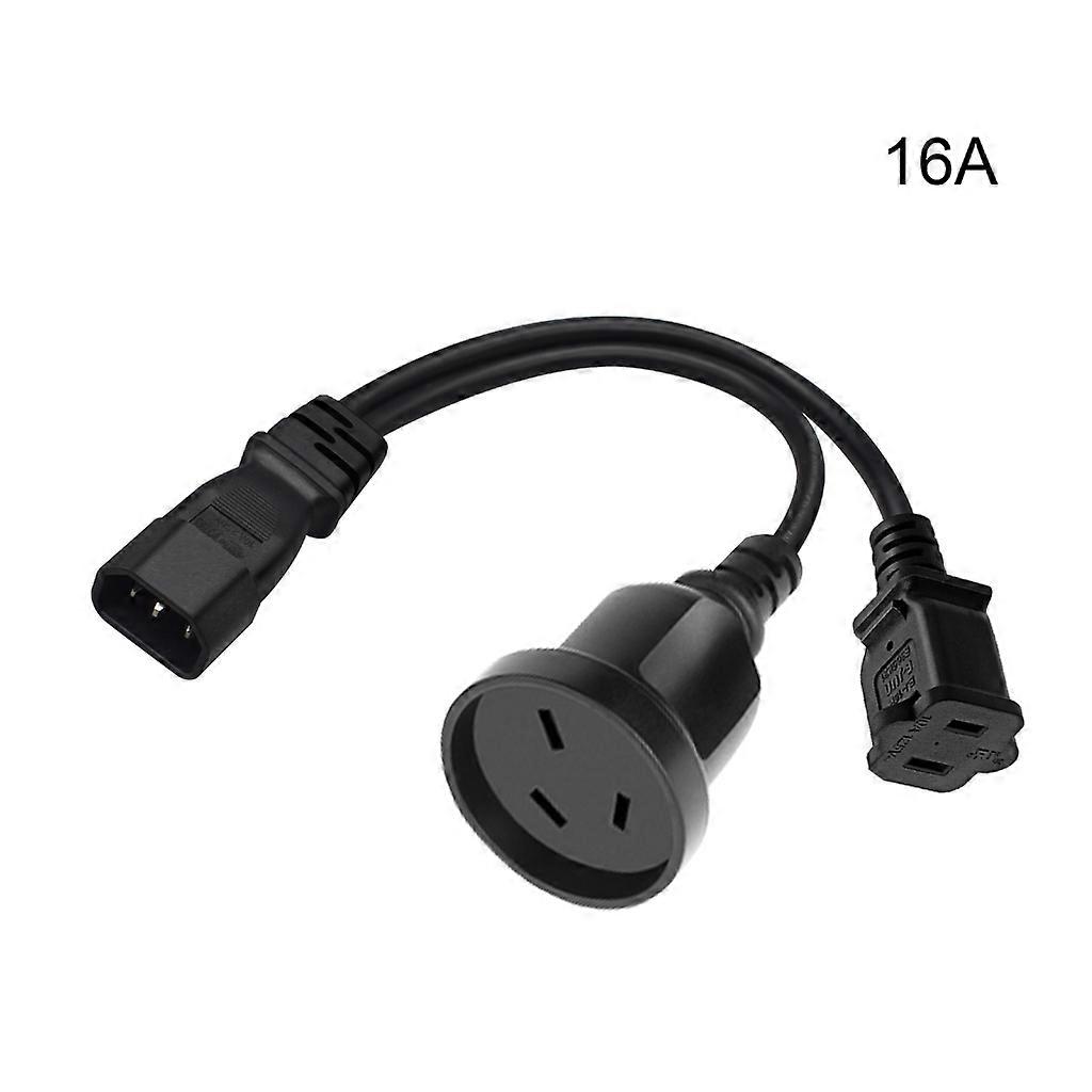 IEC320 C14 mannlig pluggforlengelse strømkabel til 1-15R + AU kvinnelig forlengerlinje