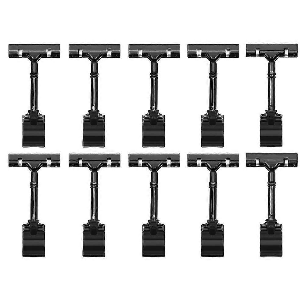 10pcs Réglable Plastique Signe Holder, Clip-On Style Double Head Display Clips Rotating Reuse Sign Ta