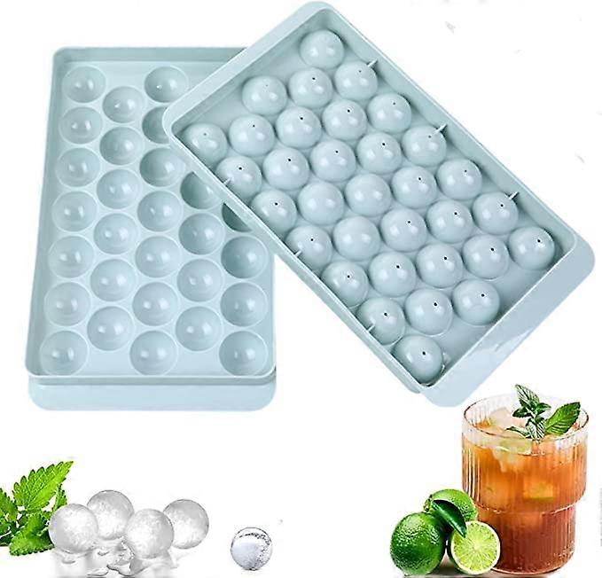 Ice Cube Tray,33-Cavity Small Ice Sphere Moulds with Lid, Sphere Ice Cube Mold for Freezer