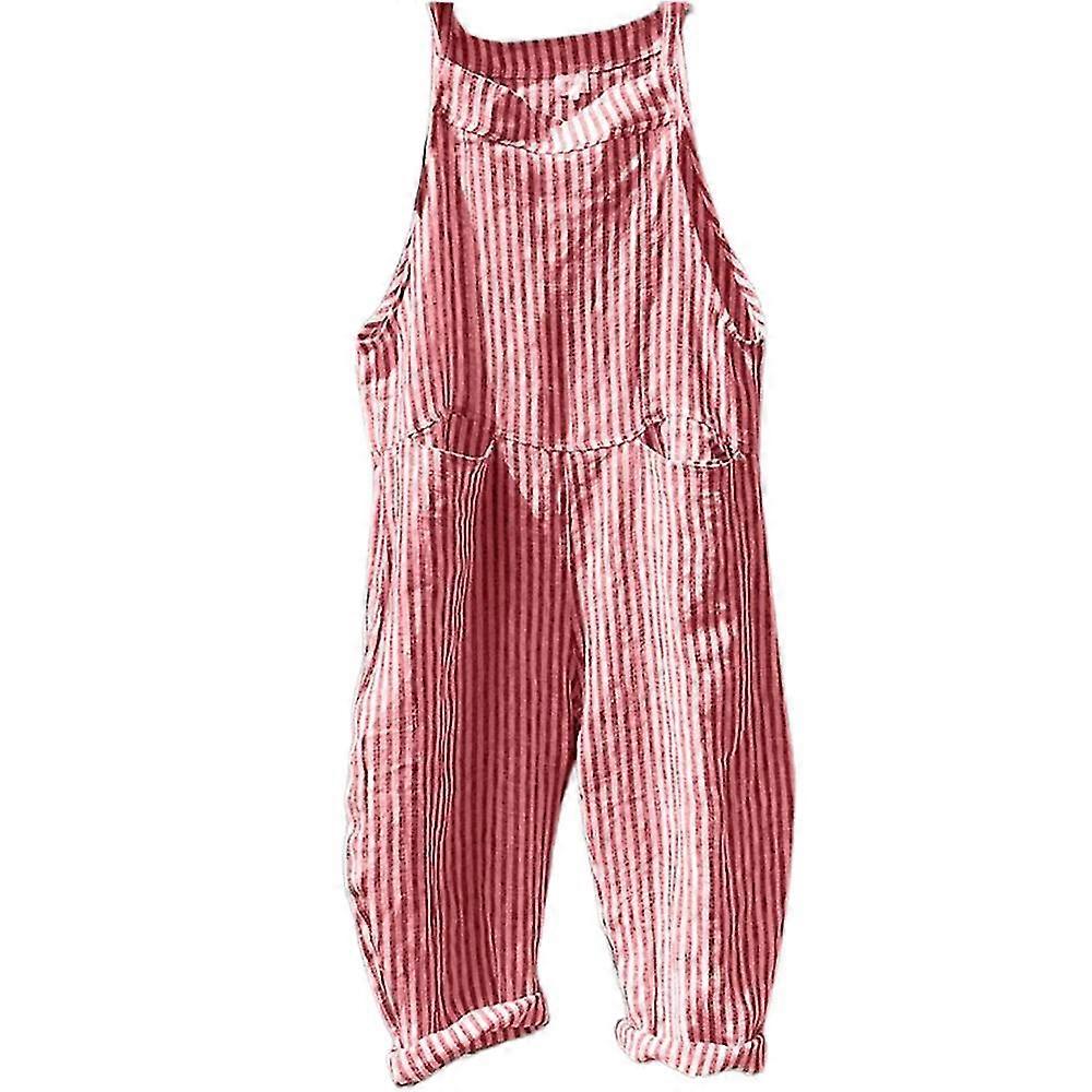 Macacão listrado feminino, macacão com bolso e calça