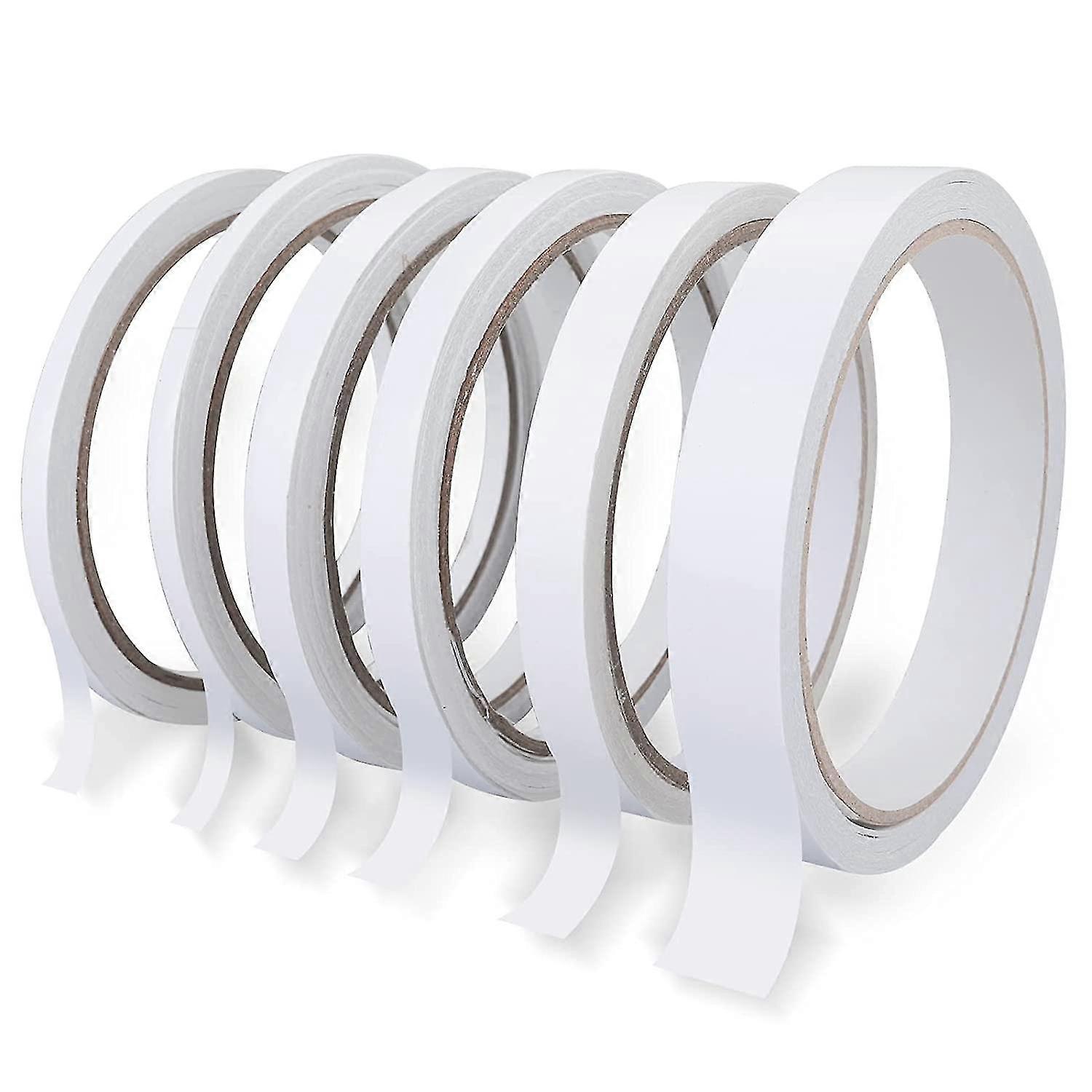 6 Rolls Double Sided Adhesive Tape Multi-size Double Sided Tape For Crafts Scrapbooking Tape Sticky Tape For Diy Crafts Card Making Gift Wrapping Pape