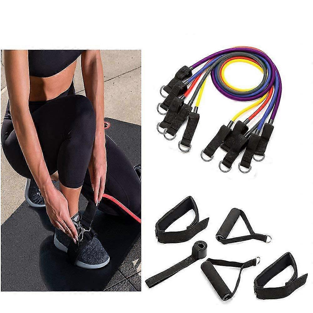 11pcs Resistance Bands Set, Isolation Belt Compatible With Home Workouts Training
