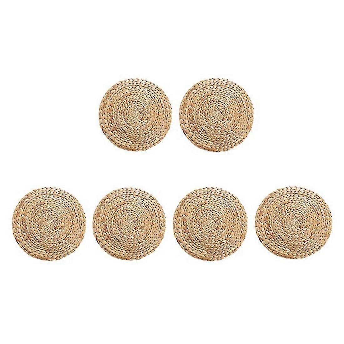 Rundgewebte Tischsets, Korbsets, Strohbett-Tischsets, 6