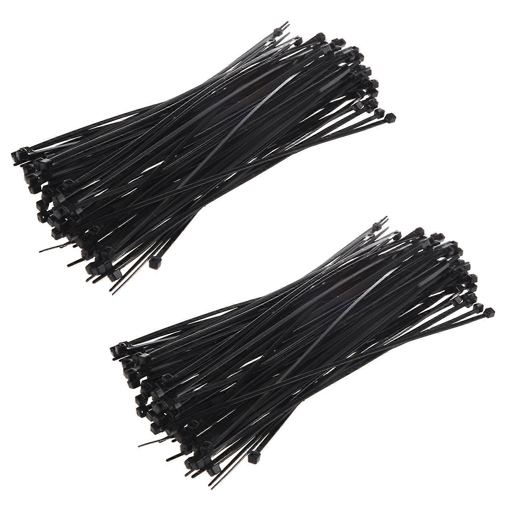 8 Inch Plastic Cable Zip Ties 200-pack (black)
