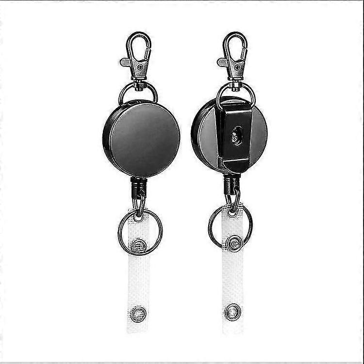 Retractable Badge Reels . Heavy Duty Badge Holders For Id Card (white)(2pcs)