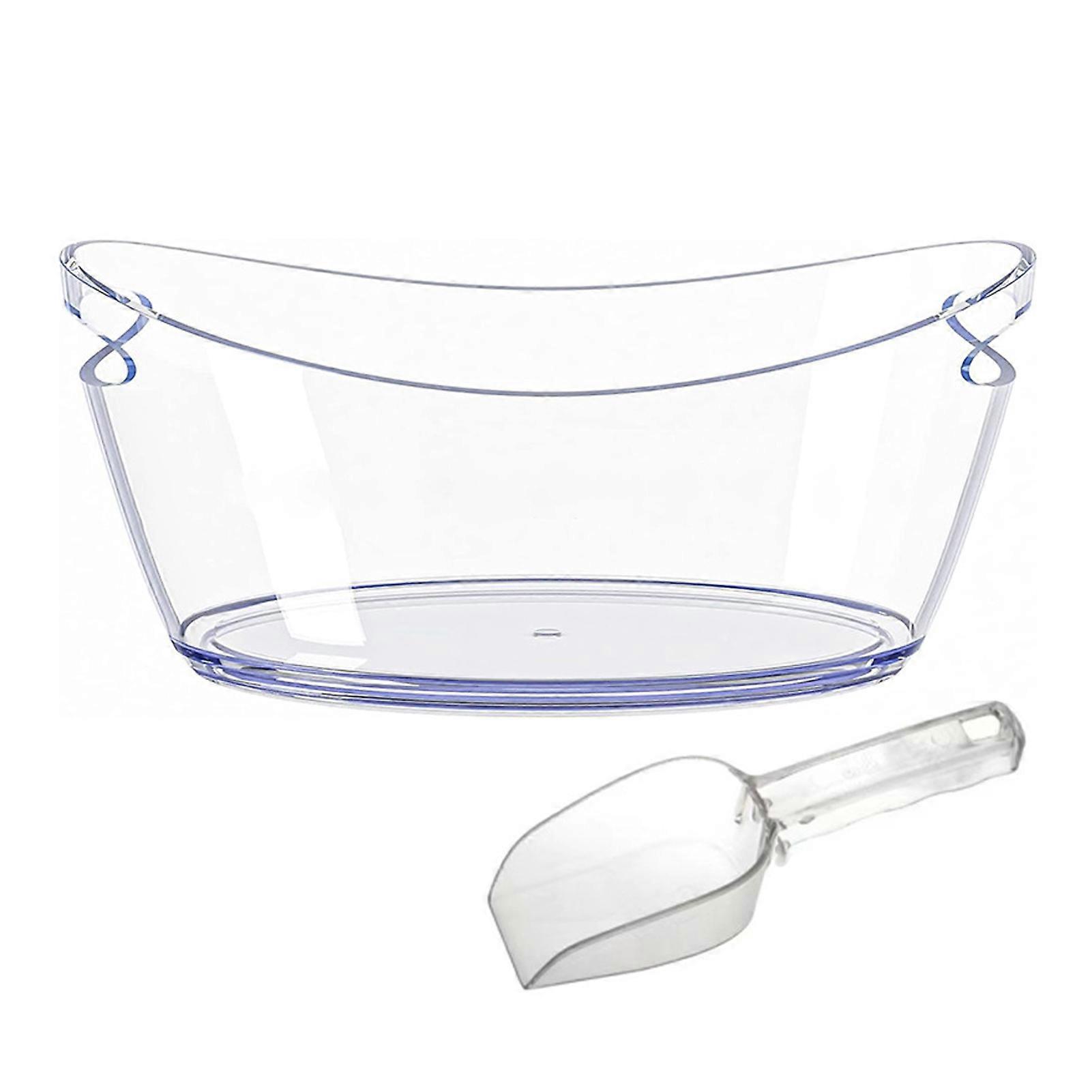 5.5L Ice Wine Barrel for Parties Transparent Champagne Beverage Bucket with Scoop Easy to Clean Drinks Buckets Tub for Party Large Capacity Wine Coole