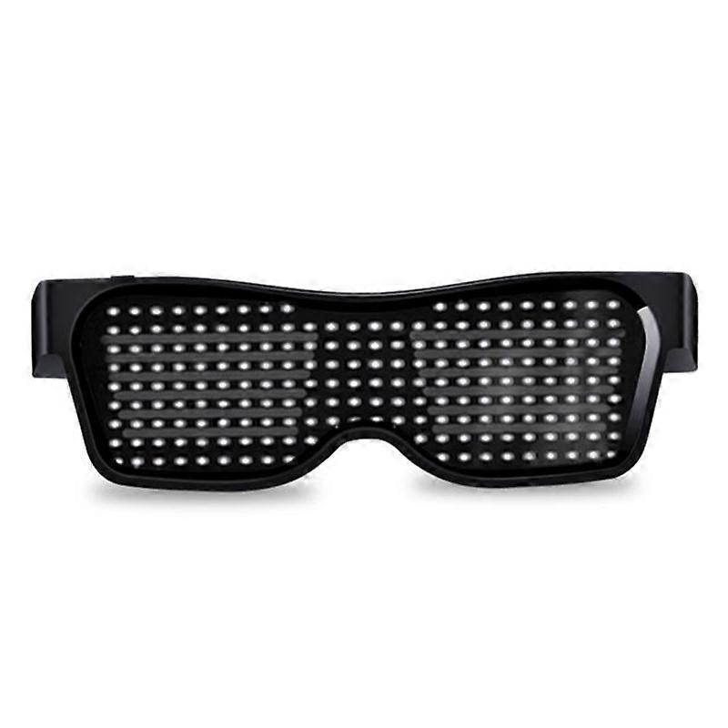 Halloween Party Bluetooth-compatible Control Application Editable Text DIY USB LED Glasses