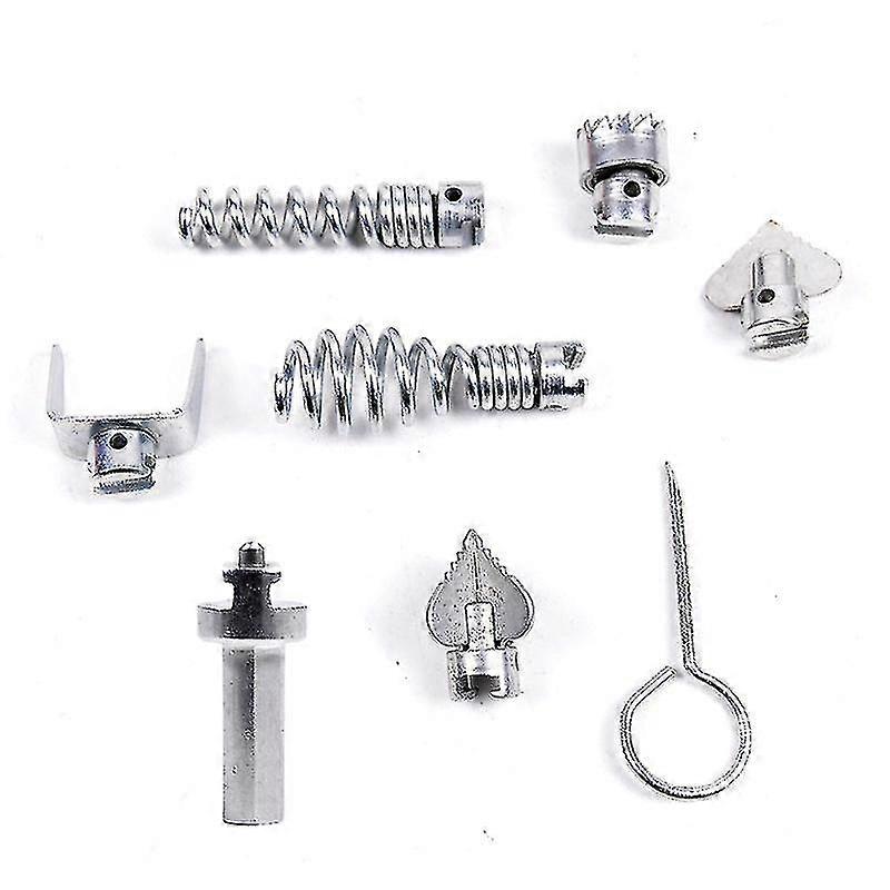 7pcs Drain Cleaner Cutter Head Professional Pipe Dredge Connector Clog Sewer Unblocker Tool
