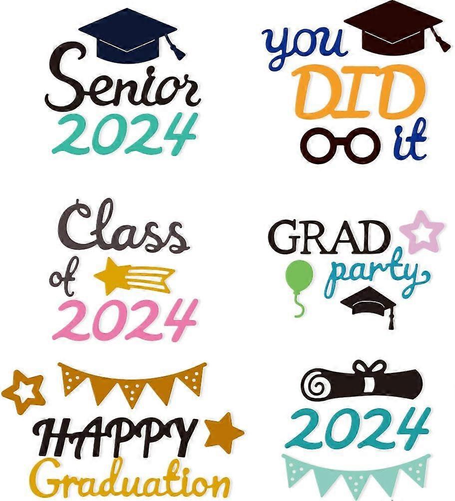 24pcs 2024 Graduation Season Cutting Dies Card Making Die Cut Carbon Steel Graduation Hat Numbers Die Cuts Stencils Scrapbooking Embossingb Template f